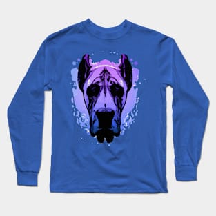 Great Dane German Boarhound Minimal Art Long Sleeve T-Shirt